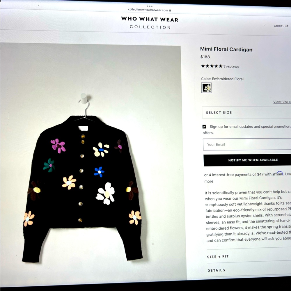 Who What Wear Mimi Floral Cardigan